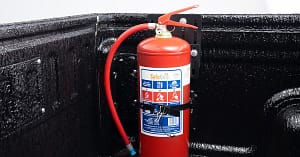 5kg Fire Extinguisher & Rubberised Load Bin